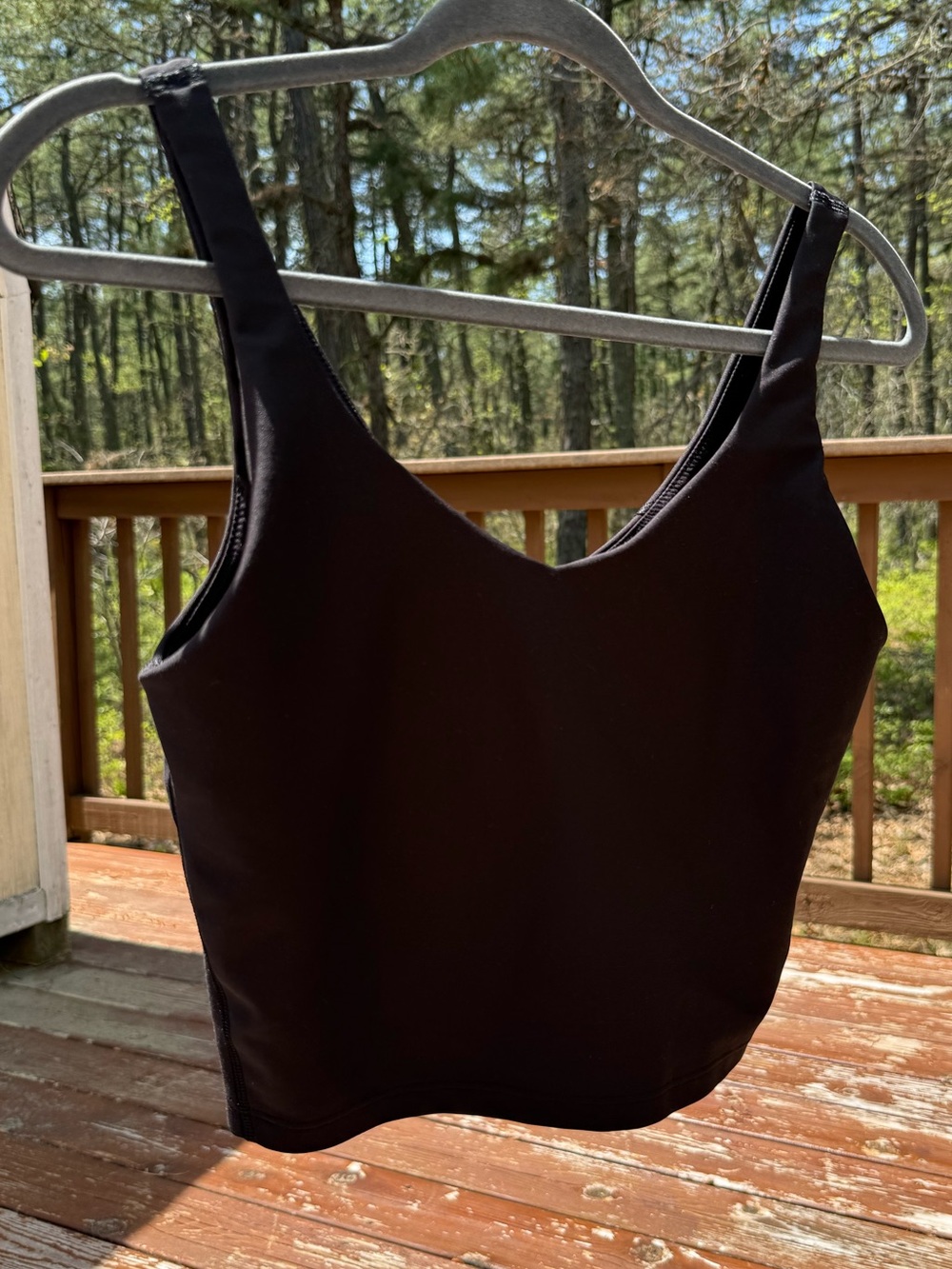Old Navy Black Powersoft V-neck Crop Tank Top Sports Bra